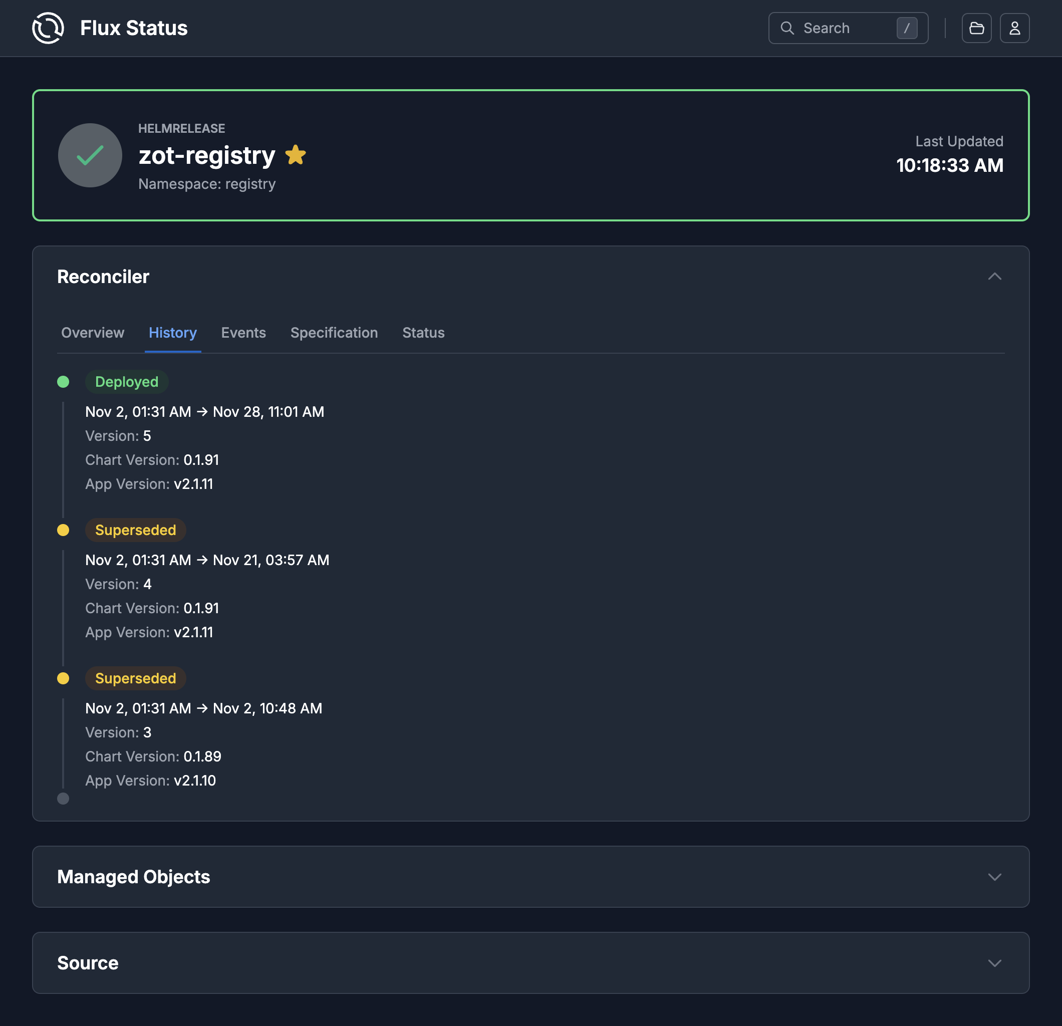 Reconciliation History